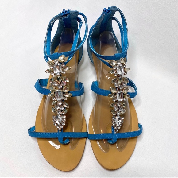 MODERN RUSH blue rhinestone sandals ✨💙 - Picture 5 of 12